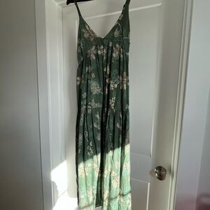 Millibon Green Floral Maxi Dress